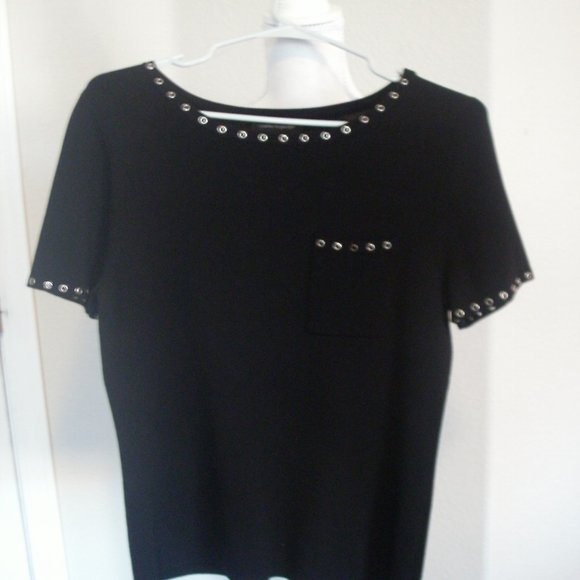 Cable & Gauge Tops Cable And Gauge Sze S Fine Knit Short Sleeve Top